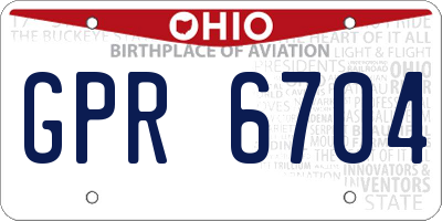 OH license plate GPR6704
