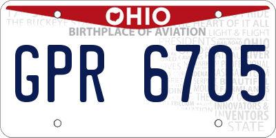 OH license plate GPR6705
