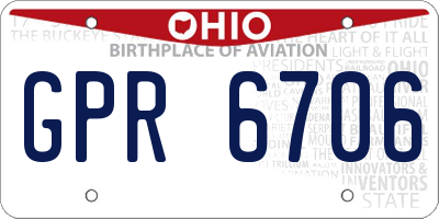OH license plate GPR6706