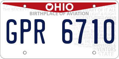 OH license plate GPR6710