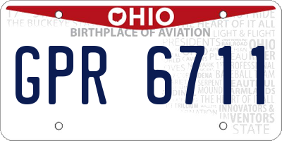 OH license plate GPR6711
