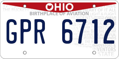 OH license plate GPR6712