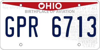 OH license plate GPR6713