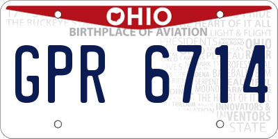 OH license plate GPR6714