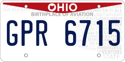 OH license plate GPR6715