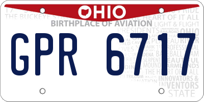OH license plate GPR6717