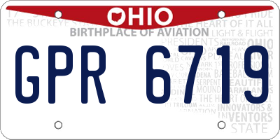 OH license plate GPR6719