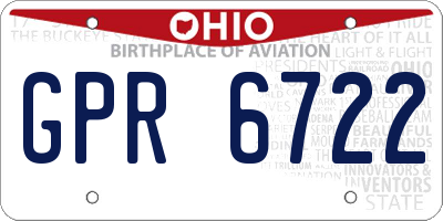 OH license plate GPR6722