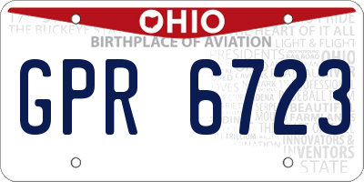 OH license plate GPR6723