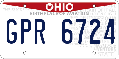 OH license plate GPR6724
