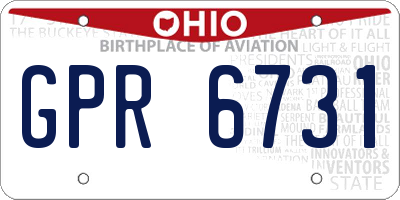 OH license plate GPR6731