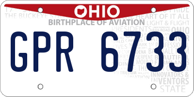 OH license plate GPR6733