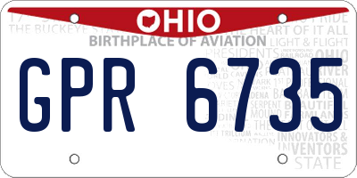 OH license plate GPR6735