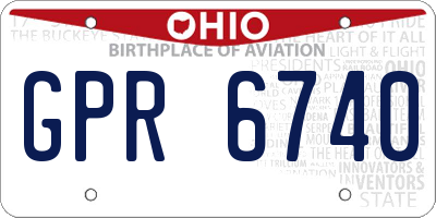 OH license plate GPR6740