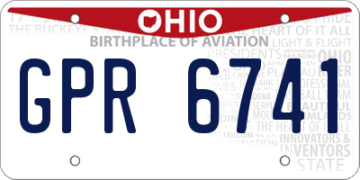 OH license plate GPR6741