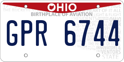 OH license plate GPR6744