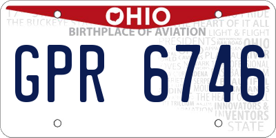 OH license plate GPR6746