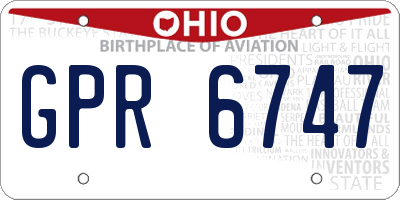 OH license plate GPR6747