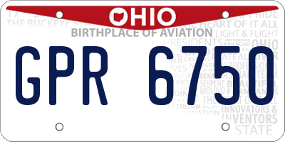 OH license plate GPR6750