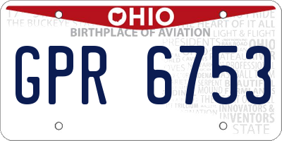 OH license plate GPR6753