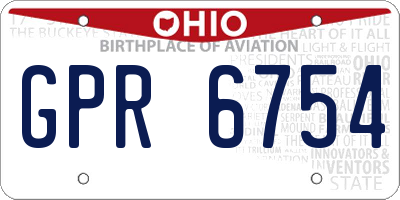 OH license plate GPR6754