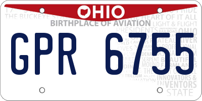 OH license plate GPR6755