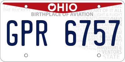 OH license plate GPR6757