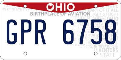 OH license plate GPR6758