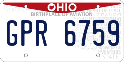 OH license plate GPR6759