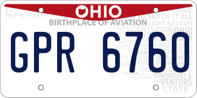 OH license plate GPR6760