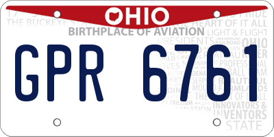 OH license plate GPR6761