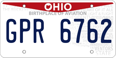 OH license plate GPR6762