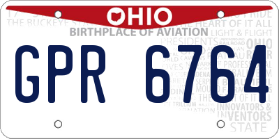 OH license plate GPR6764