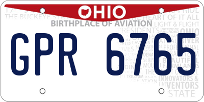 OH license plate GPR6765