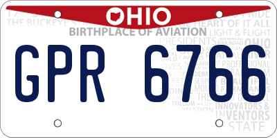 OH license plate GPR6766