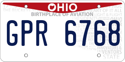 OH license plate GPR6768