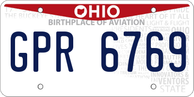 OH license plate GPR6769