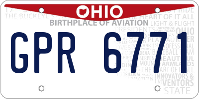 OH license plate GPR6771
