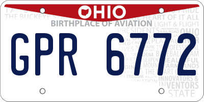 OH license plate GPR6772