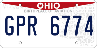 OH license plate GPR6774