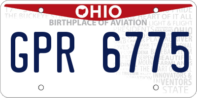 OH license plate GPR6775