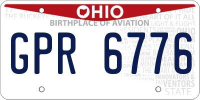 OH license plate GPR6776