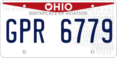 OH license plate GPR6779