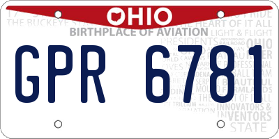 OH license plate GPR6781
