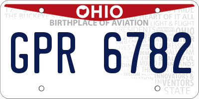 OH license plate GPR6782