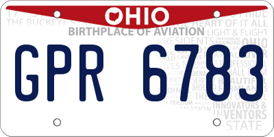 OH license plate GPR6783