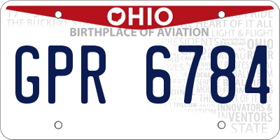 OH license plate GPR6784