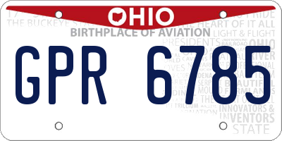 OH license plate GPR6785
