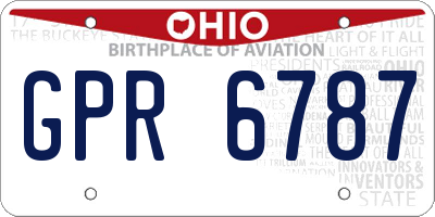 OH license plate GPR6787