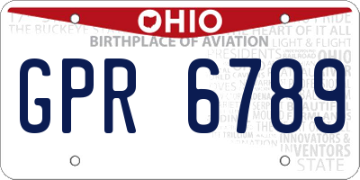 OH license plate GPR6789